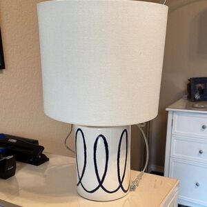 kate spade White and Navy Table Lamp